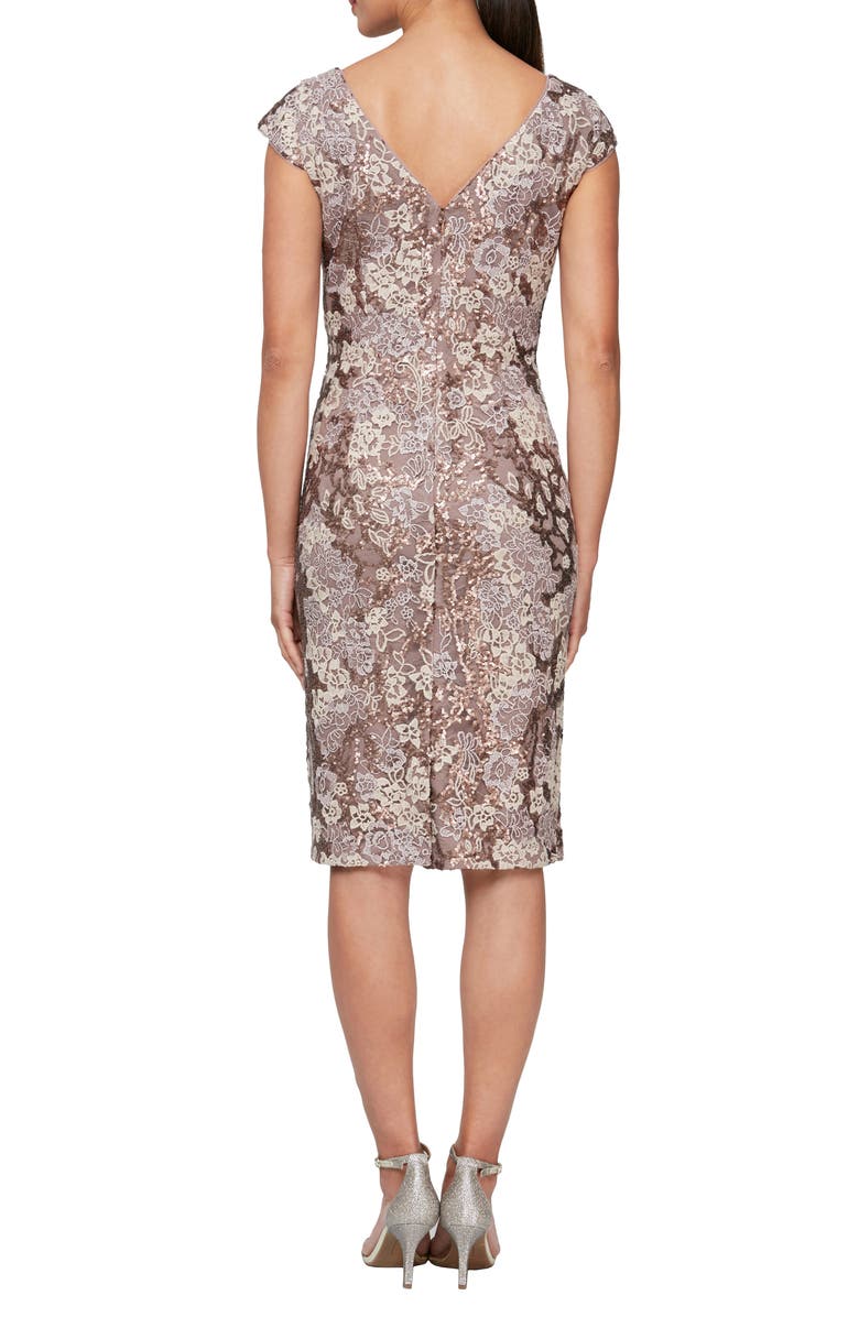 Alex Evenings Embroidered Sheath Dress, Alternate, color,