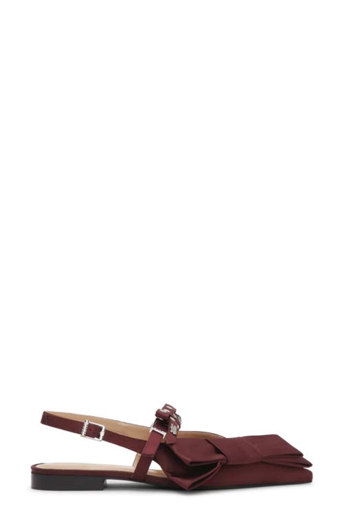 Ganni Big Bow Pointed Toe Slingback Flat In Animal Print