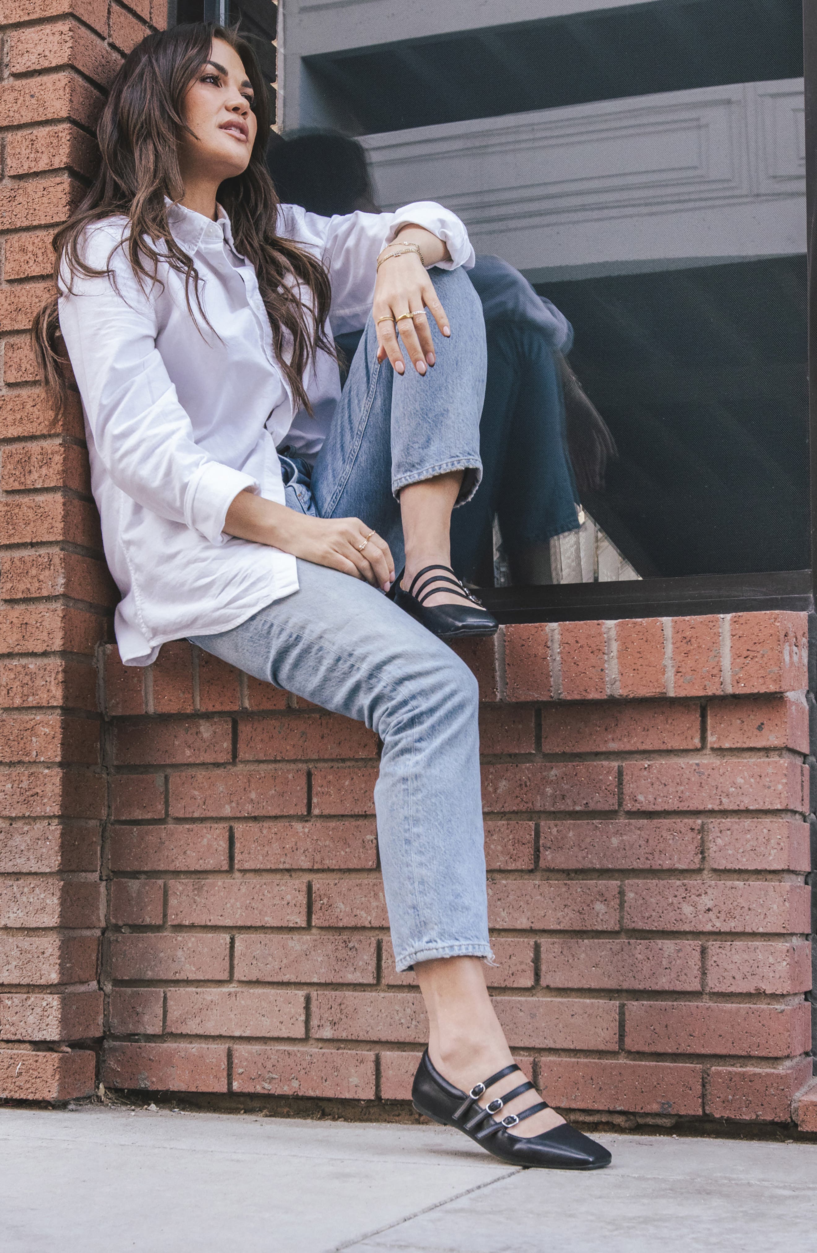 Journee Collection Darlin Multi Strap Mary Jane Flat, Alternate, color, Black