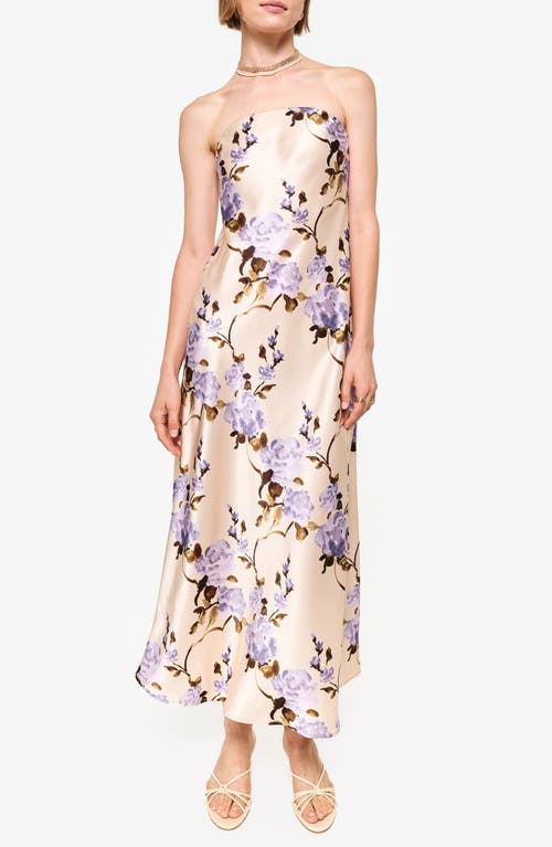 Cami Nyc Noelle Strapless Dress In Moonflower Watercolor