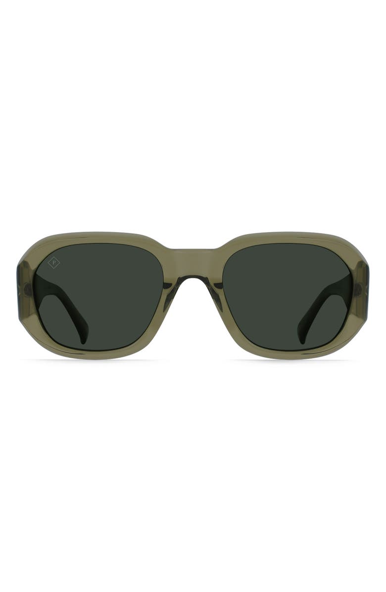 RAEN Zouk Polarized Square Sunglasses, Main, color, Cambria/ Green Polar