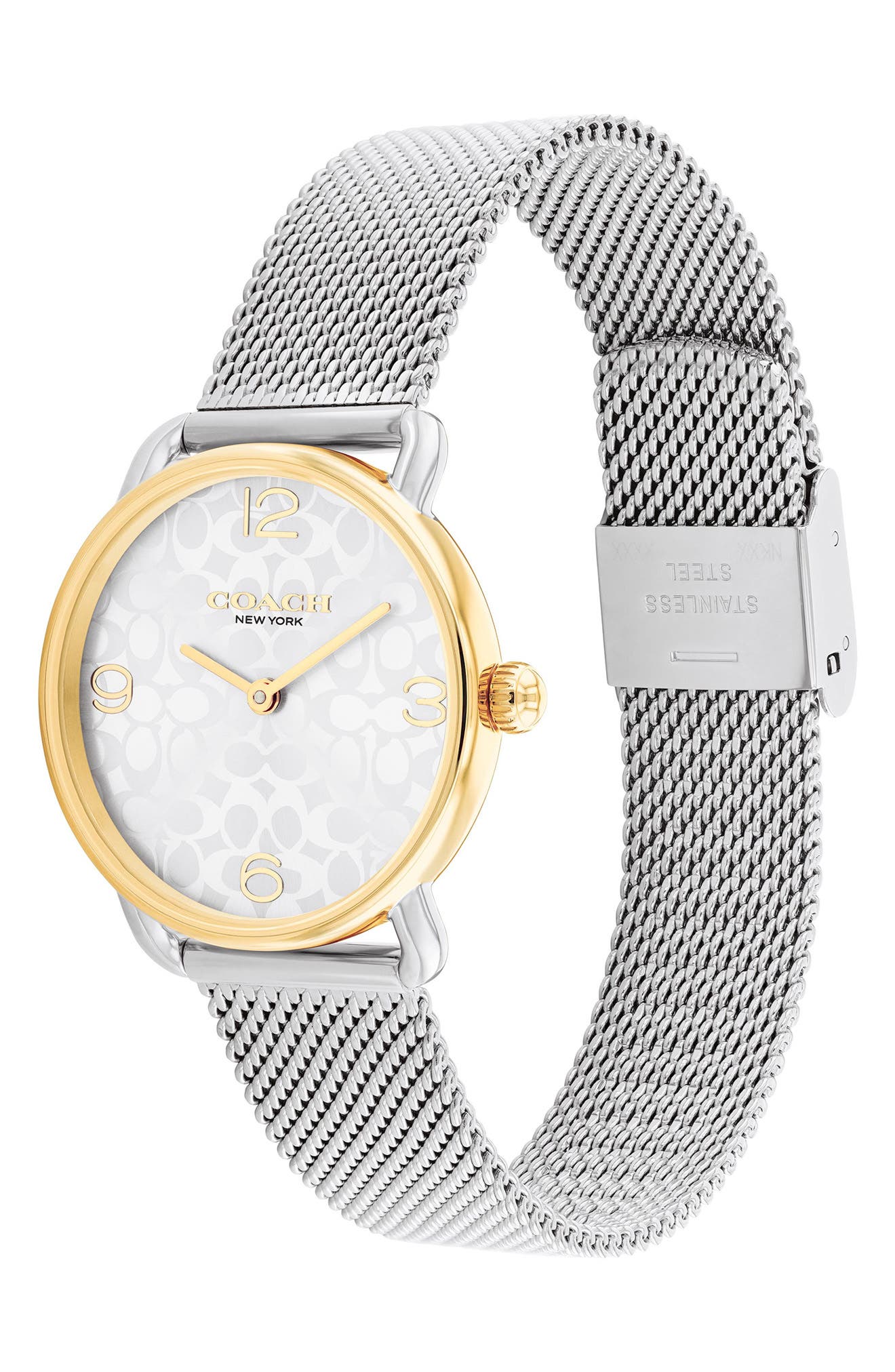 Luxury!! Coach Two-Tone Logo Dial Mesh Bracelet Watch COACH Elliot Mesh Strap Watch & Bracelet Set, 36mm (Women  main image 3