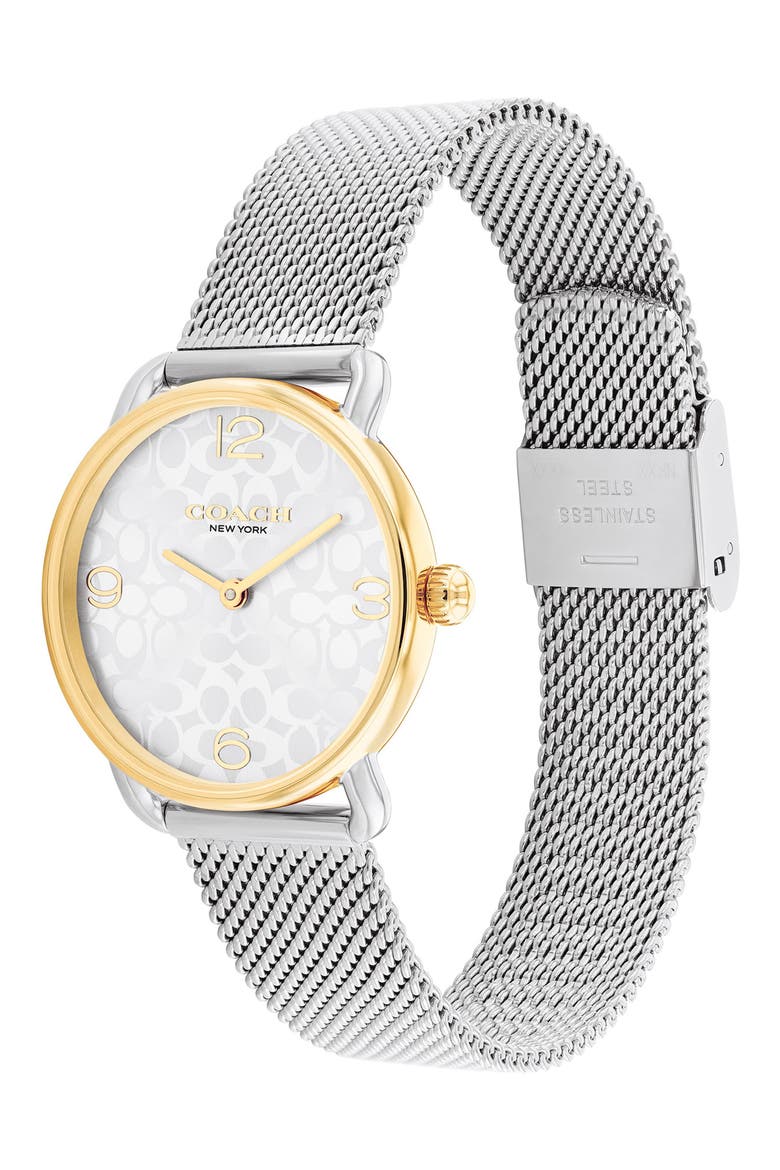 Elliot Mesh Strap Watch & Bracelet Set, 36mm, Alternate, color, SILVER