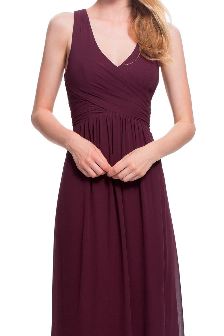 Back Cutout Chiffon A-Line Gown, Alternate, color, WINE