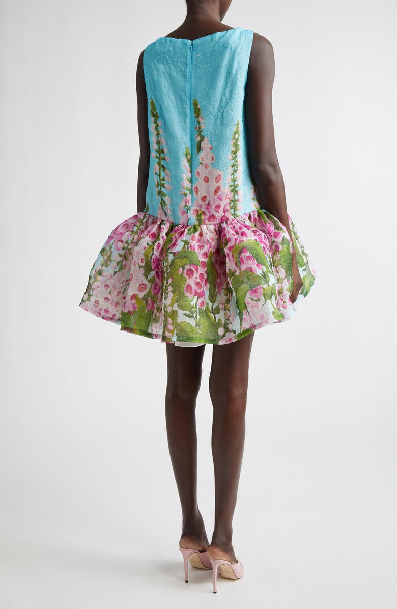 Oscar de la Renta Foxglove Sleeveless Silk Blend Fit 
Flare Dress, Alternate, color, Lilac/ Sky