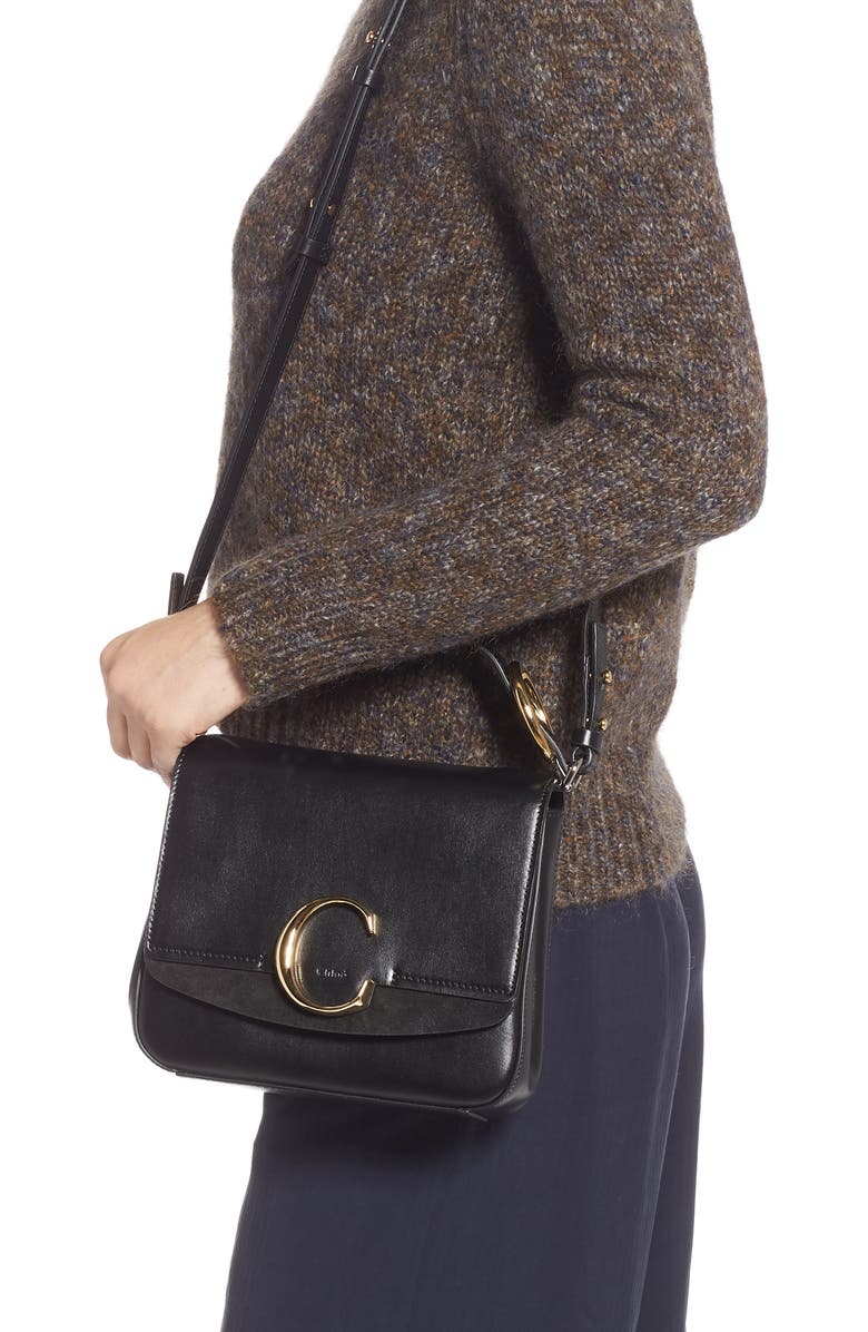Chloé Small C Convertible Leather Bag, Alternate, color,
