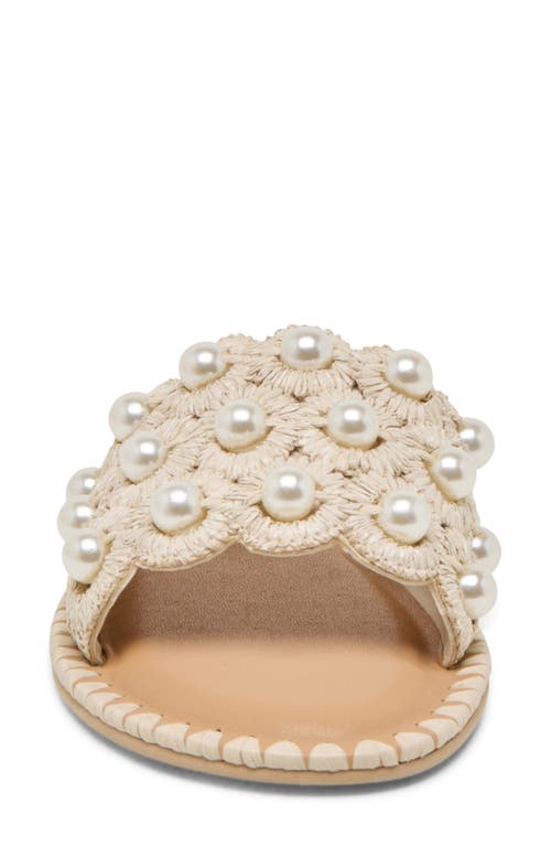 Dolce Vita Harlyn Slide Sandal In Vanilla Raffia