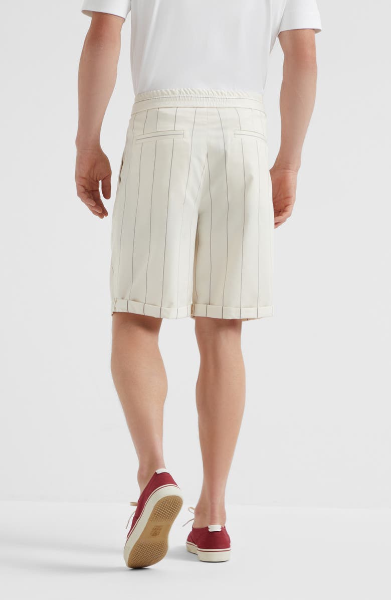 Brunello Cucinelli Chalk stripe Bermuda shorts, Alternate, color, 
