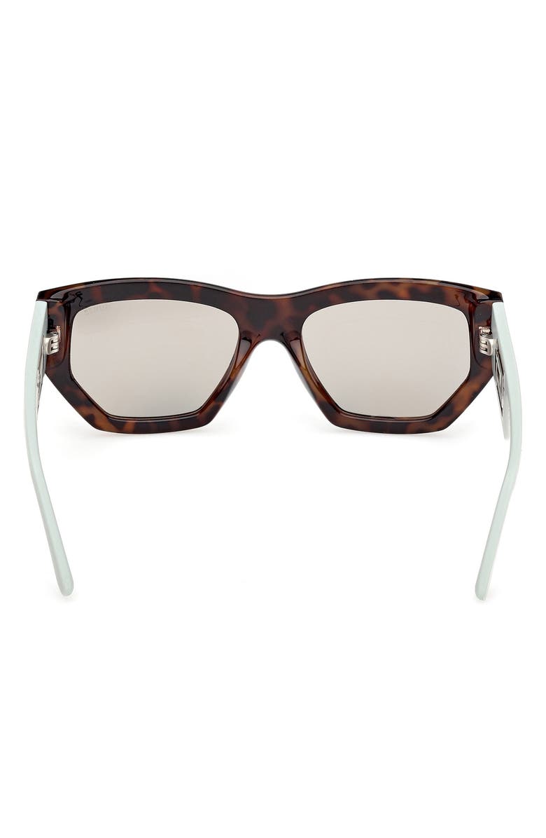 GUESS Geometric Sunglasses, Alternate, color, Havana/ Other / Green Mirror