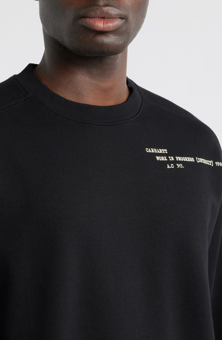Carhartt Work In Progress Punched Graphic Sweatshirt, Alternate, color, Black
