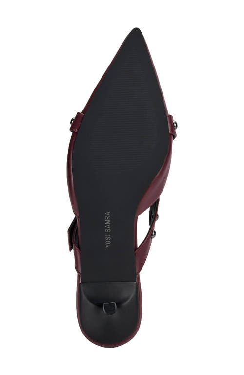Yosi Samra Alexis Pointed Toe Kitten Heel Mule In Burgundy