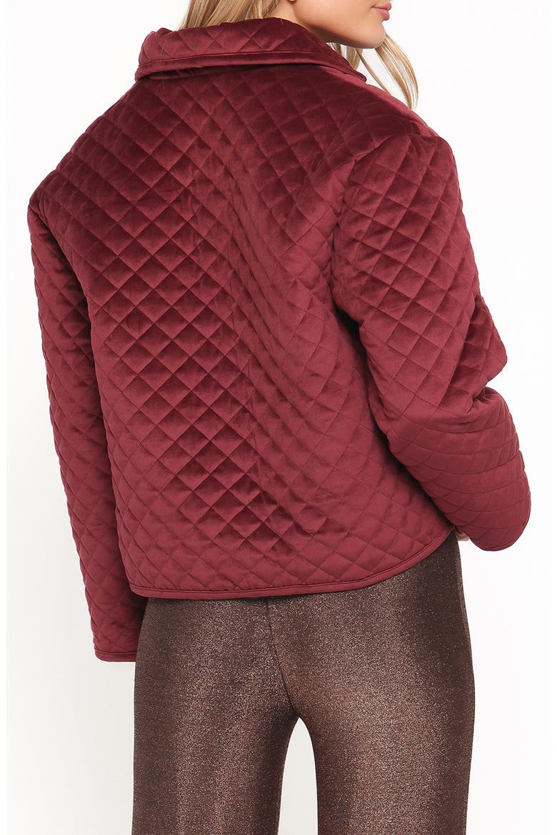 Roxanna Quilted Velvet Jacket, Alternate, color, WINE