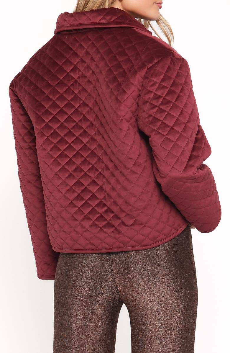 Petal & Pup Roxanna Quilted Velvet Jacket, Alternate, color, Wine