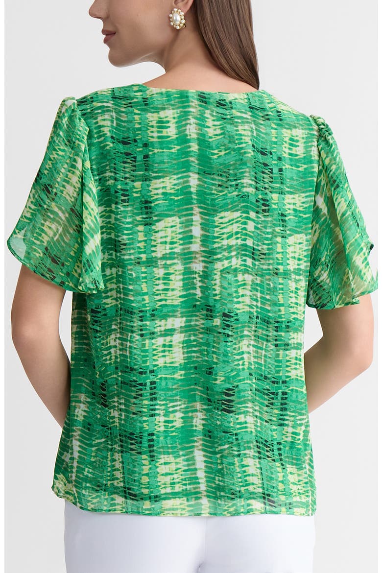 Flutter Sleeve Top, Alternate, color, LUSH GREEN MULTI