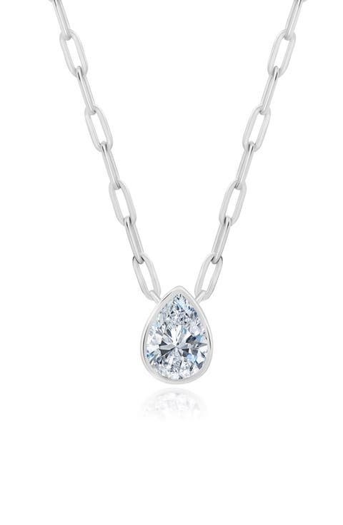 Cubic Zirconia Bezel Pendant Necklace