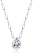 Crislu Cubic Zirconia Bezel Pendant Necklace