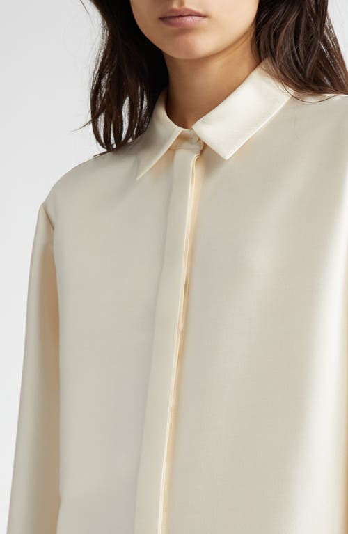 Partow Dahlia Silk Button-up Shirt In Ivory
