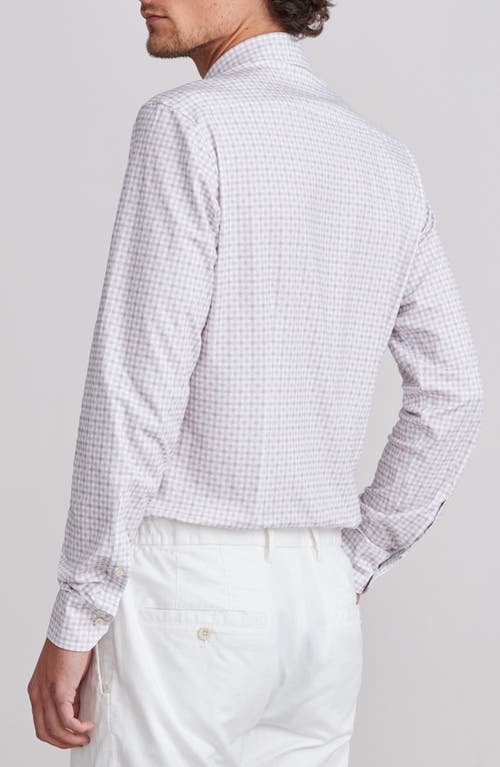 Emanuel Berg 4flex Stretch Modern Fit Check Knit Dress Shirt In Neutral