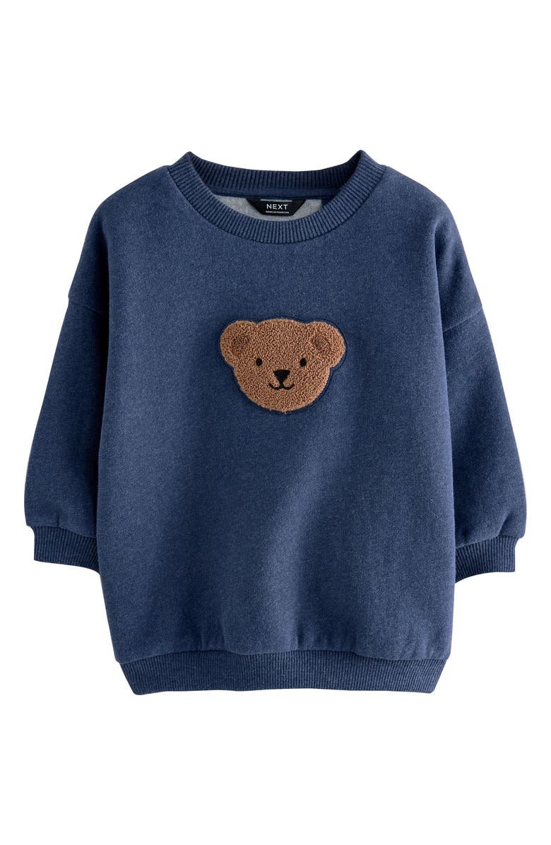 NEXT Kids' Bear Appliqué Sweatshirt, Main, color, Blue