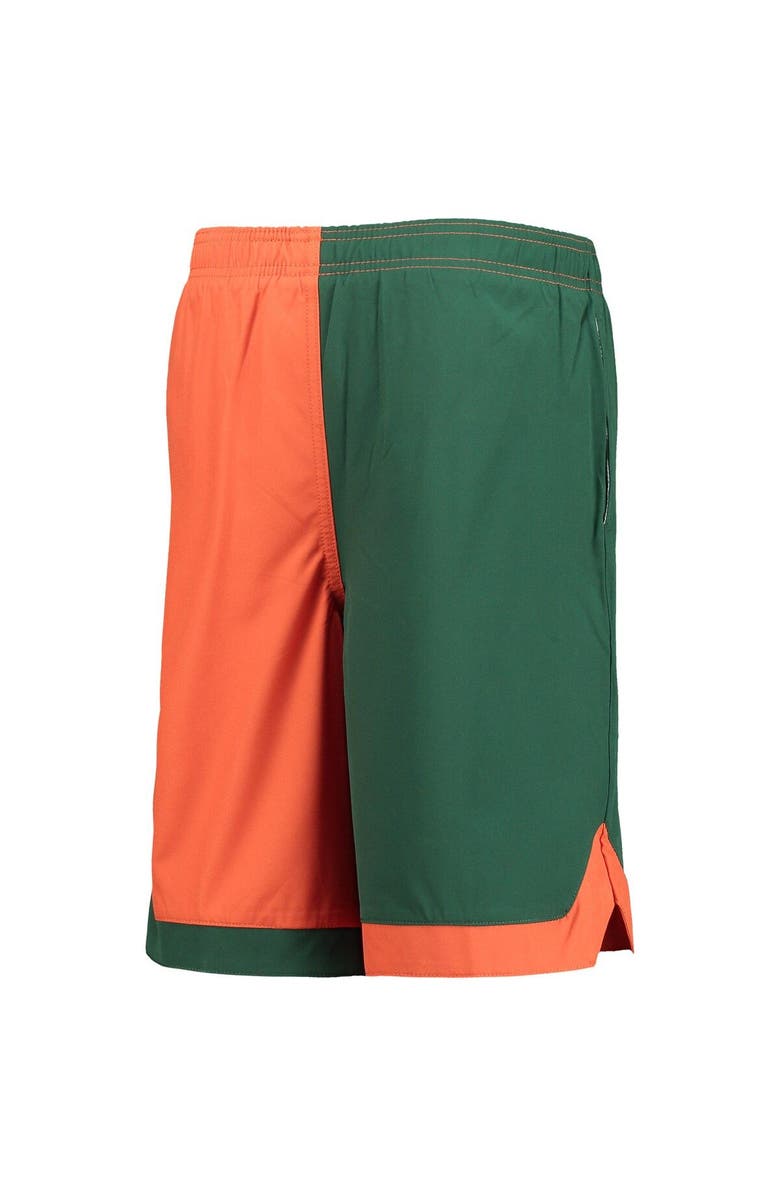 Outerstuff Youth Green/Orange Miami Hurricanes Conch Bay Swim Shorts, Alternate, color, 