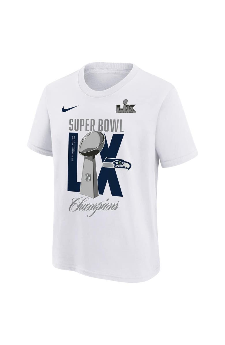 Nike Youth Nike White Seattle Seahawks Super Bowl LX Champions Lombardi Trophy T-Shirt, Alternate, color, White