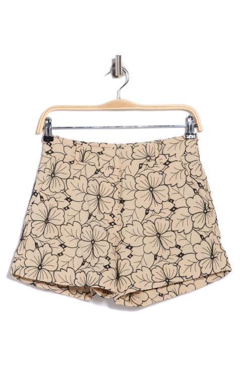 Floral Embroidered Shorts