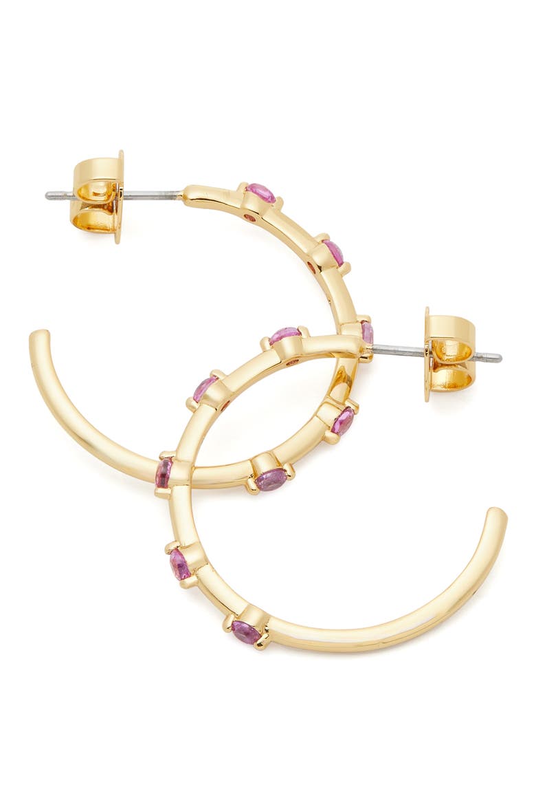 cubic zirconia hoop earrings, Alternate, color, ROSEGOLD