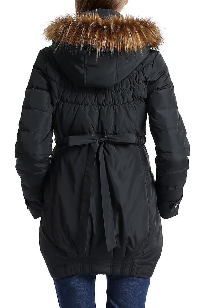 Arlo Water Resistant Down Maternity Parka with Baby Carrier Cover Inset, Alternate, color, BLACK