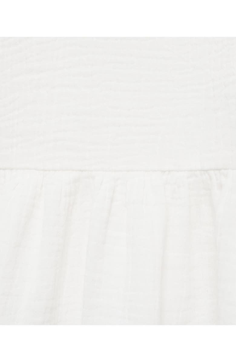 MANGO TEEN Lace Ruffle Hem Cotton Minidress, Alternate, color, Off White