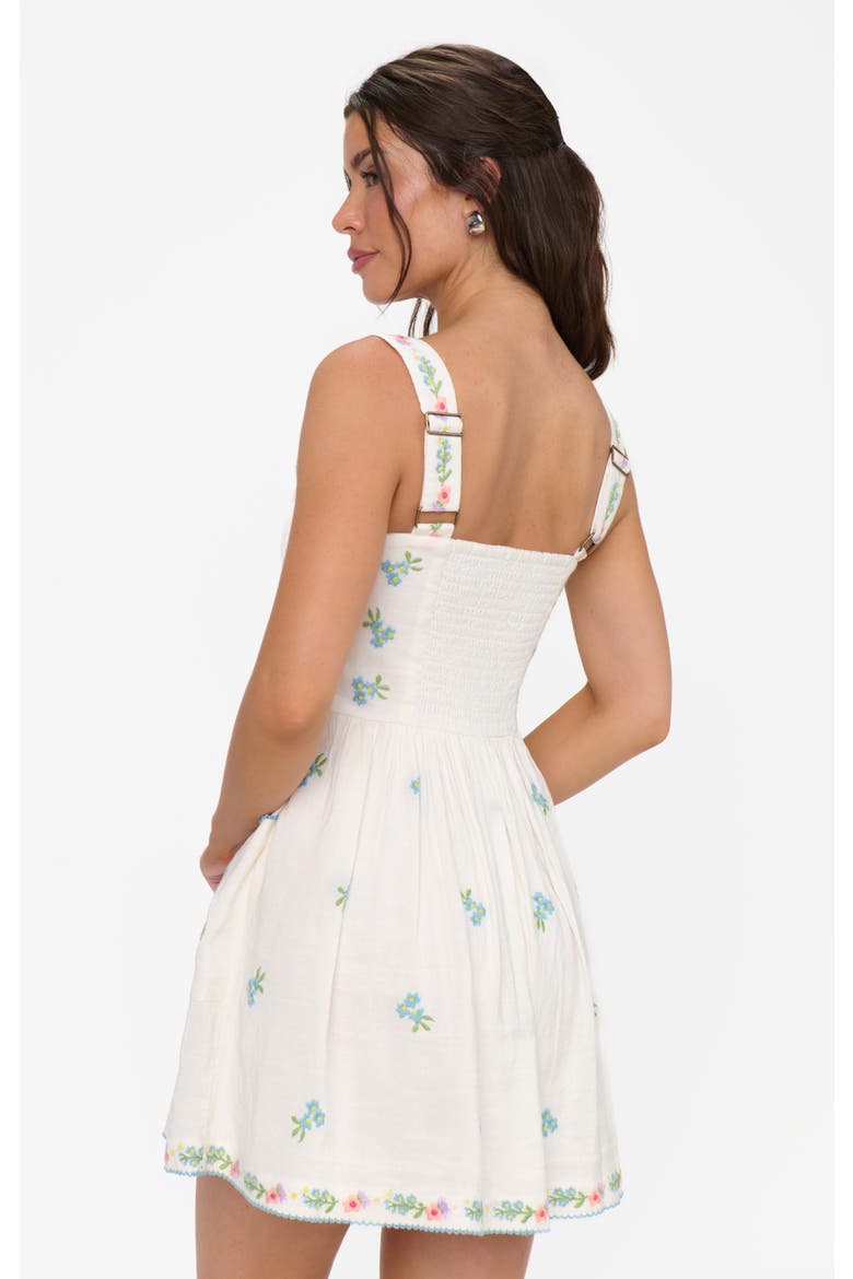 Demi Mini Dress, Alternate, color, Wild Meadow Embroidery