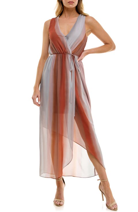 Chiffon Surplice Midi Dress