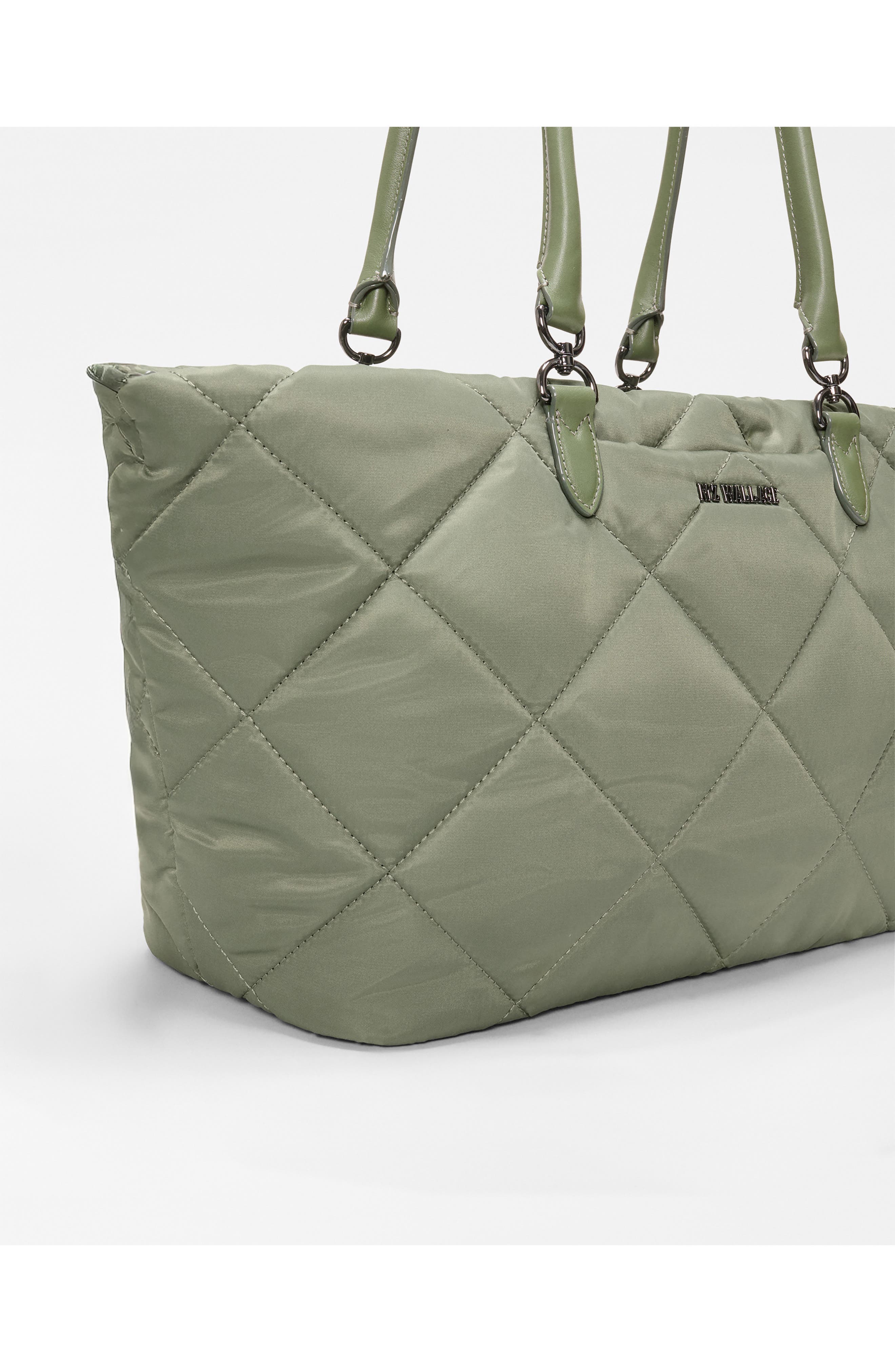 Medium Madison Leather Trim Quilted Tote, Alternate, color, AGAVE GREEN