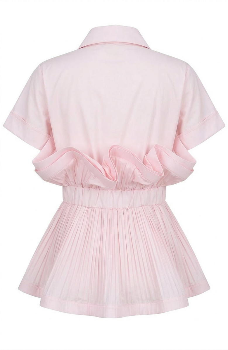 Modenaire Ruffle Peplum Blouse, Alternate, color, Pale Pink