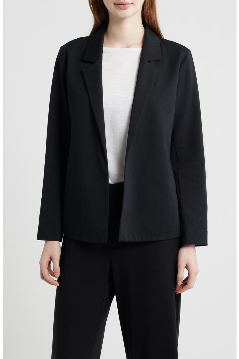 Open Front Blazer, Main, color, BLACK
