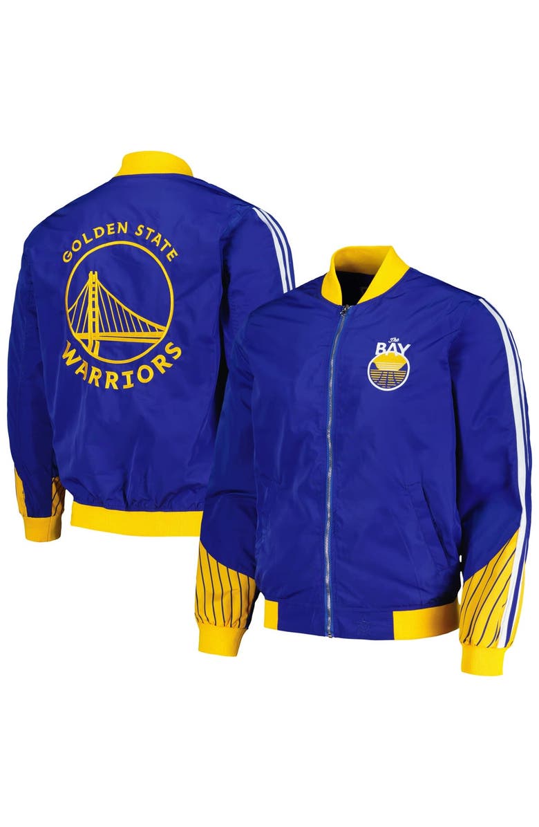 JH DESIGN Men's JH Design Royal Golden State Warriors Full-Zip Bomber Jacket, Main, color,