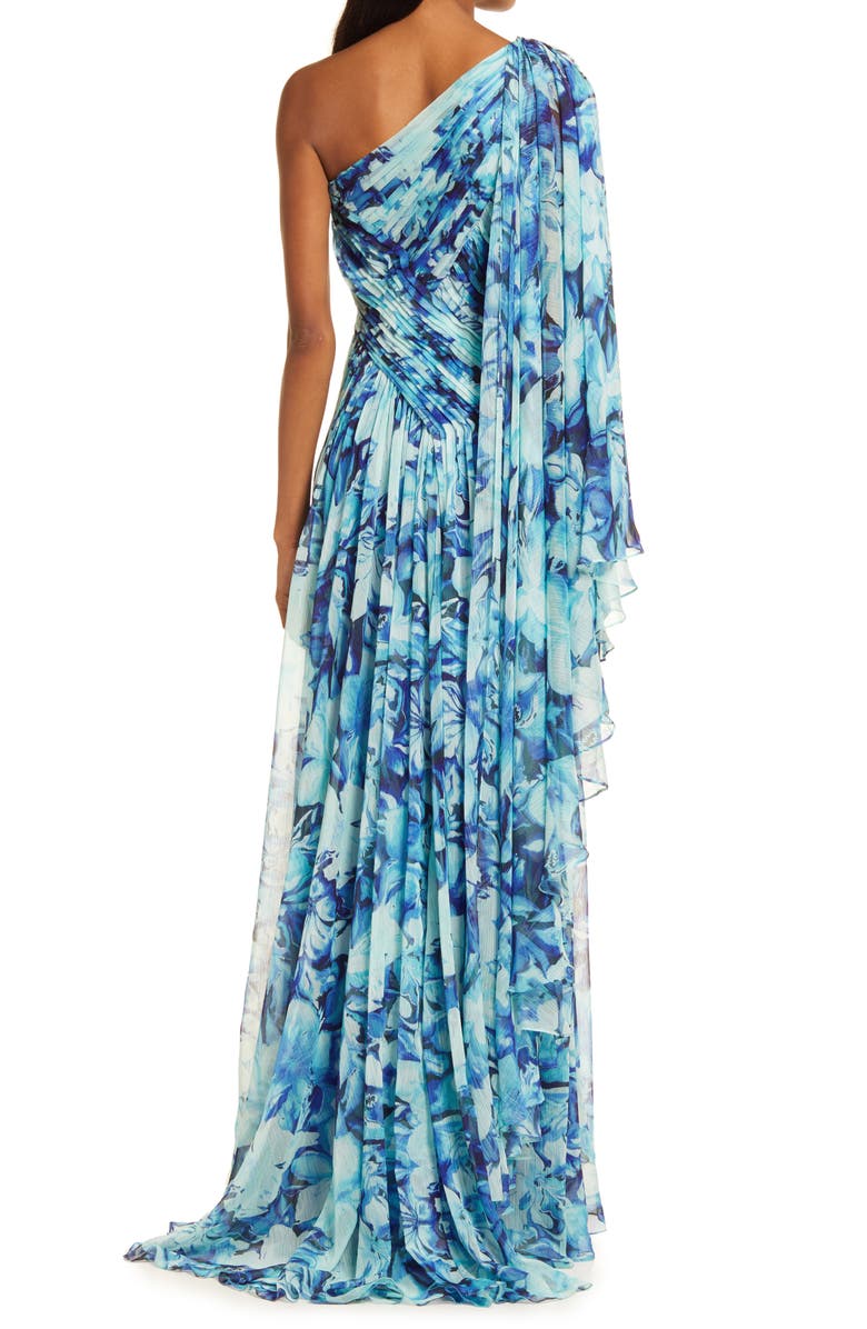 Tadashi Shoji One-Shoulder High-Low Chiffon Gown, Alternate, color, 