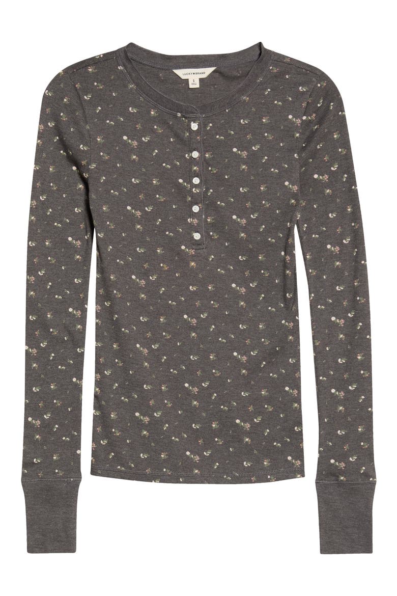 Rib Henley Top, Alternate, color, BLACK FLORAL