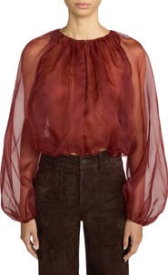 FRAME Sheer Silk Top
