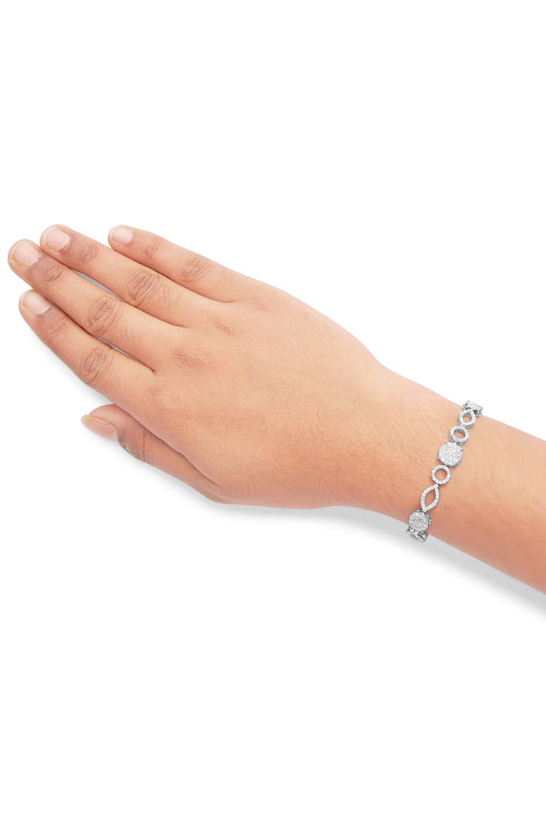 10K White Gold 3.00 Cttw Diamond Link Bracelet, Alternate, color, White Gold