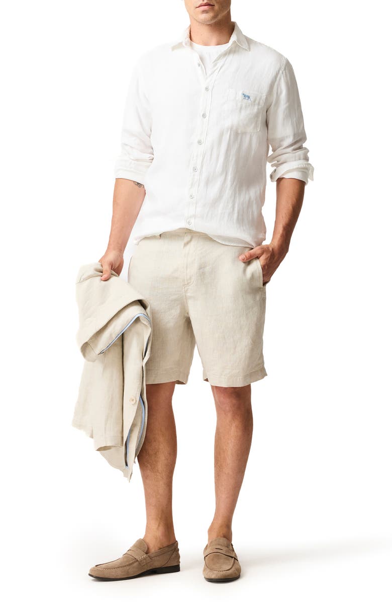 Rodd & Gunn Resort Flat Front Linen Bermuda Shorts, Alternate, color, Oatmeal