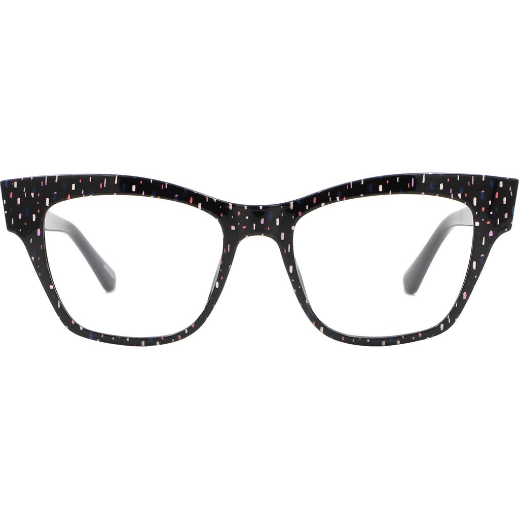 Kate Spade New York Myno 50mm Cat Eye Blue Light Blocking Reading Glasses In Black