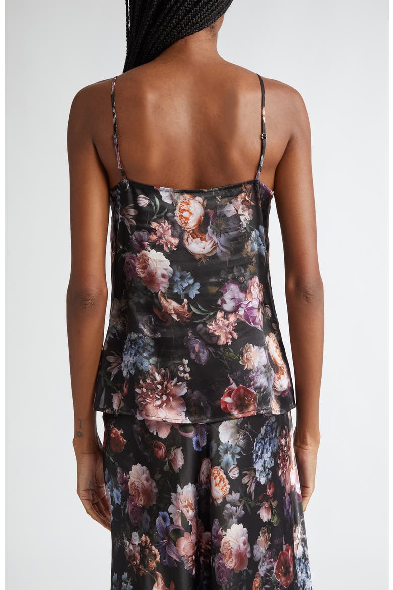 Gabriella Print Silk Camisole, Alternate, color, BLACK MULTI VINTAGE OIL FLOWER