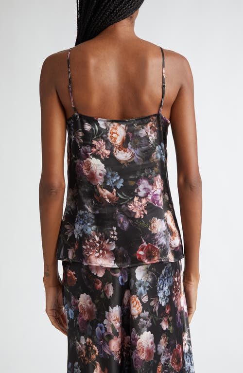 L'agence Gabriella V-neck Floral Silk Tank Top