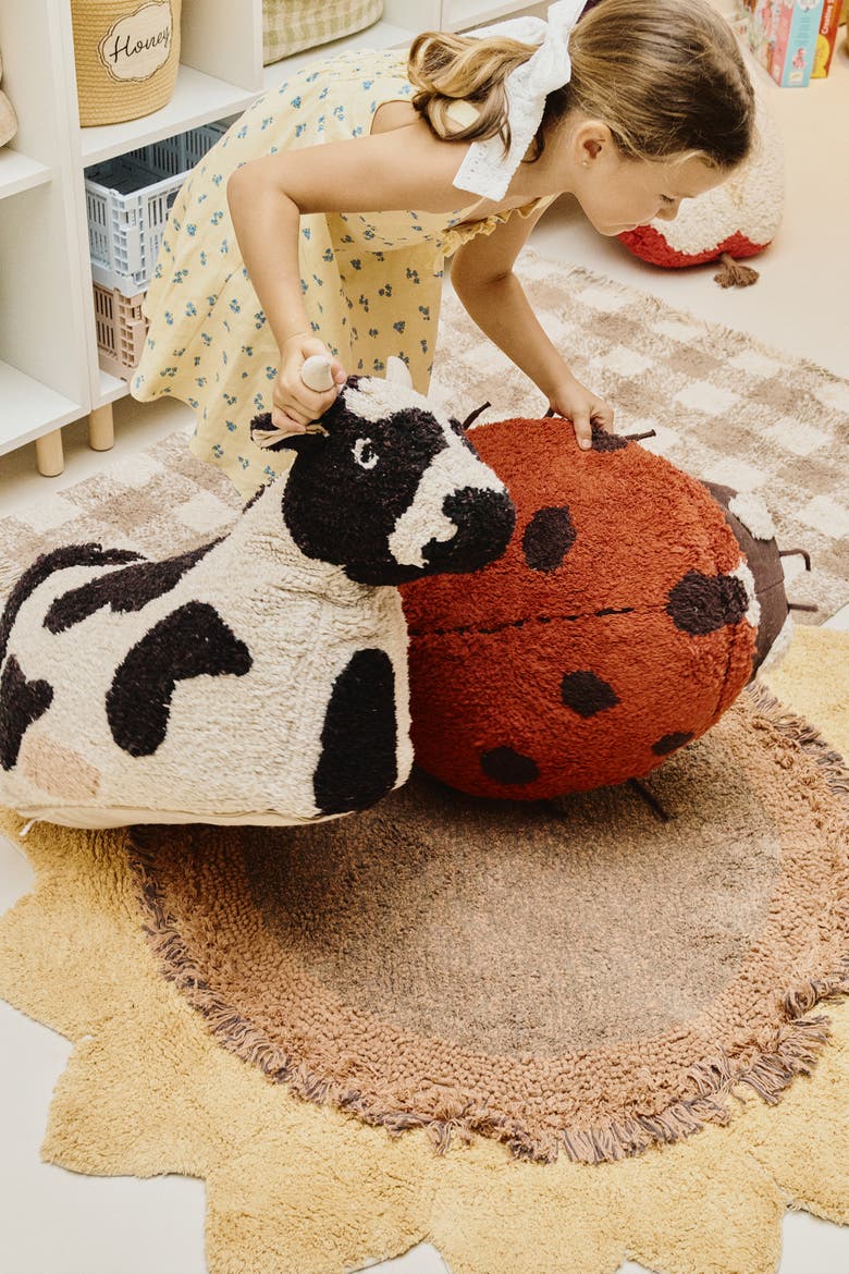 Floor Cushion Ladybug Maria, Alternate, color, Natural, Coffee, Bossa