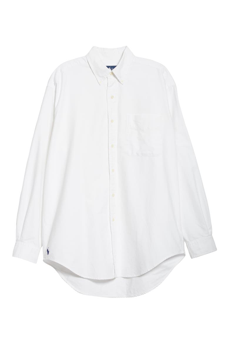Big Button-Down Oxford Shirt, Main, color, BSR WHITE