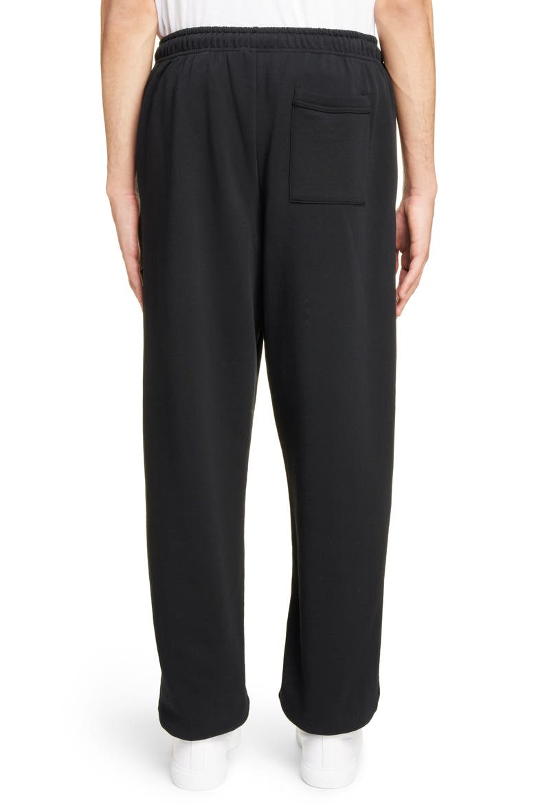 Face Patch Cotton Fleece Sweatpants, Alternate, color, BLACK