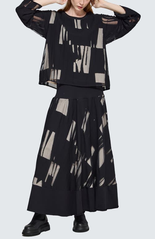 Luukaa Selindra Sheer Jacquard Blouse In Animal Print