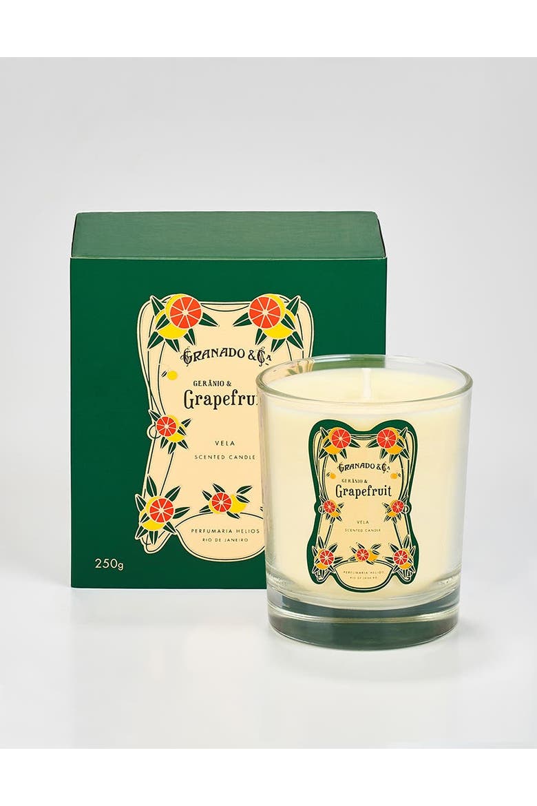 Gerânio & Grapefruit Scented Candle, Main, color, Clear