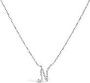 Haus of Brilliance 10K Gold Diamond Accent A-Z Initial Script Style Pendant Necklace