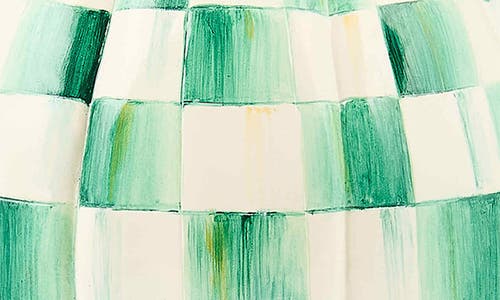 Mackenzie-childs Mackenzie Childs Emerald Check Small Pumpkin In Green